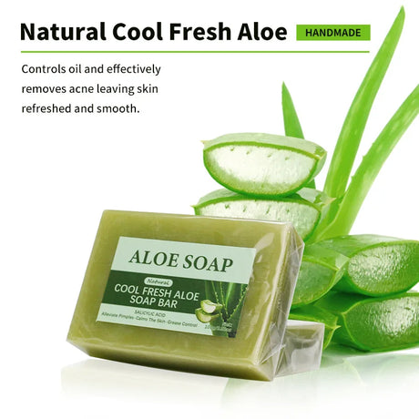 1/2/4/6Pcs Aloe Vera Whitening Soap, Remove Acne, Pimples, Skin Radiant, Improve Skin Luster, Vegan Bath Wash for All Skin Types