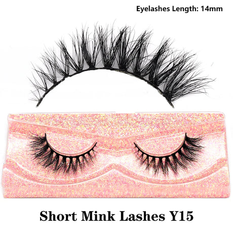 Half Lashes Mink Eyelashes Fluffy Soft False Eyelashes Wispy Cross Mink Eye Lashes Natural Short Mink Eyelash Extension Makeup