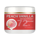 Peach Deodorant Underarm Cream - 72-Hour Long-Lasting Freshness, Floral Fragrance, Long-Lasting Odor Control - Gentle on Skin, Powerful Anti-Sweat