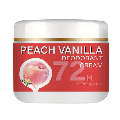 Peach Deodorant Underarm Cream - 72-Hour Long-Lasting Freshness, Floral Fragrance, Long-Lasting Odor Control - Gentle on Skin, Powerful Anti-Sweat