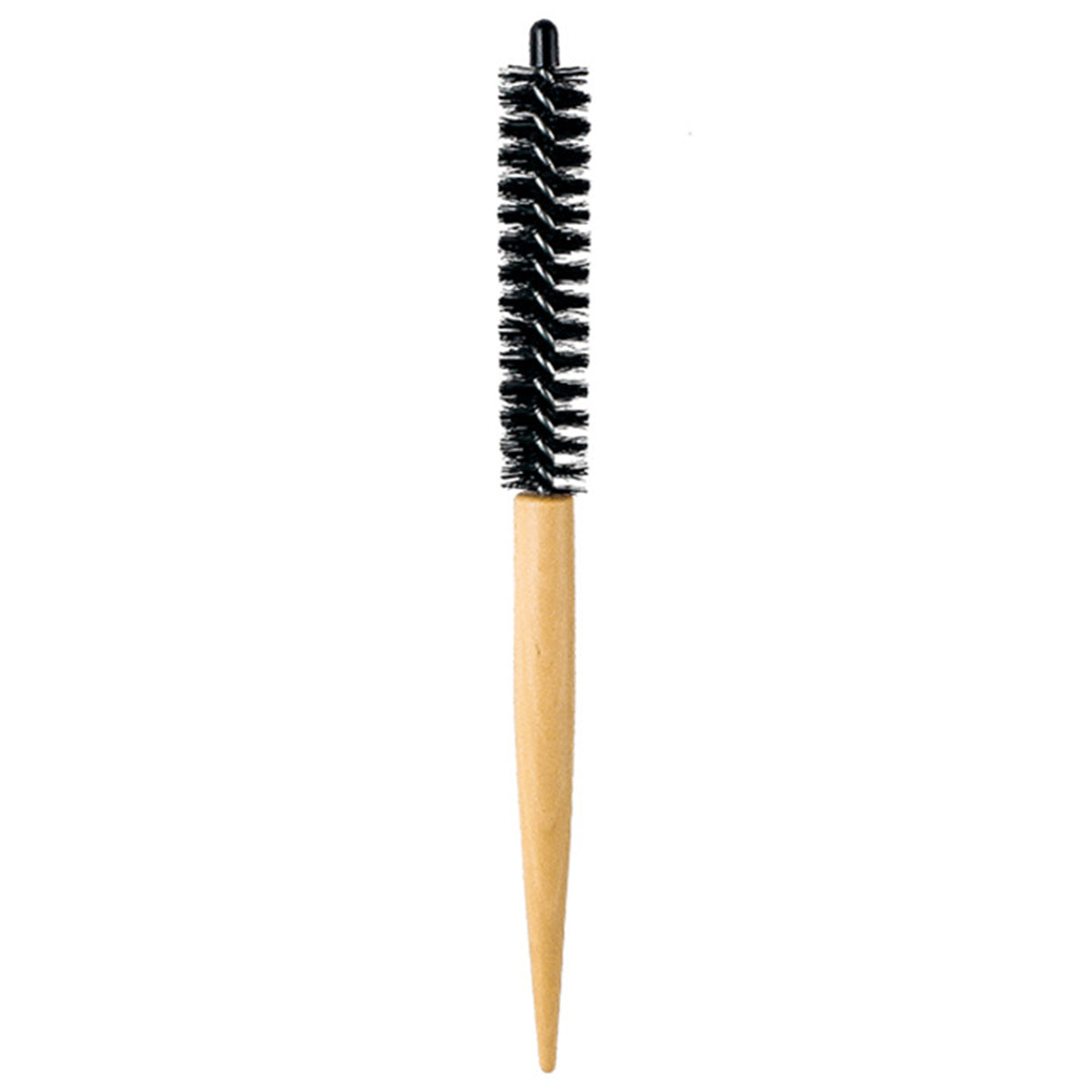 Small Round Hair Brush Wooden Handle Mini Round Hair Styling Brush for Short Hair Blow Drying