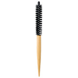 Small Round Hair Brush Wooden Handle Mini Round Hair Styling Brush for Short Hair Blow Drying