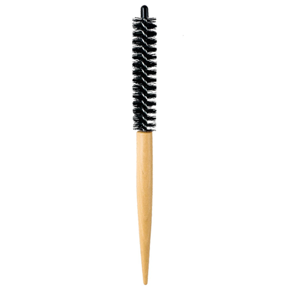 Small Round Hair Brush Wooden Handle Mini Round Hair Styling Brush for Short Hair Blow Drying