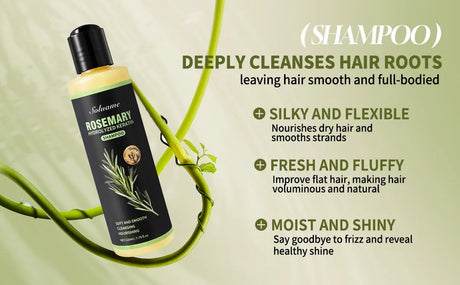 Rosemary Hydrolyzed Keratin Shampoo and Conditioner Set for Damaged Hair, Nourishing Hair Care for Soft, Smooth, Strong Hair