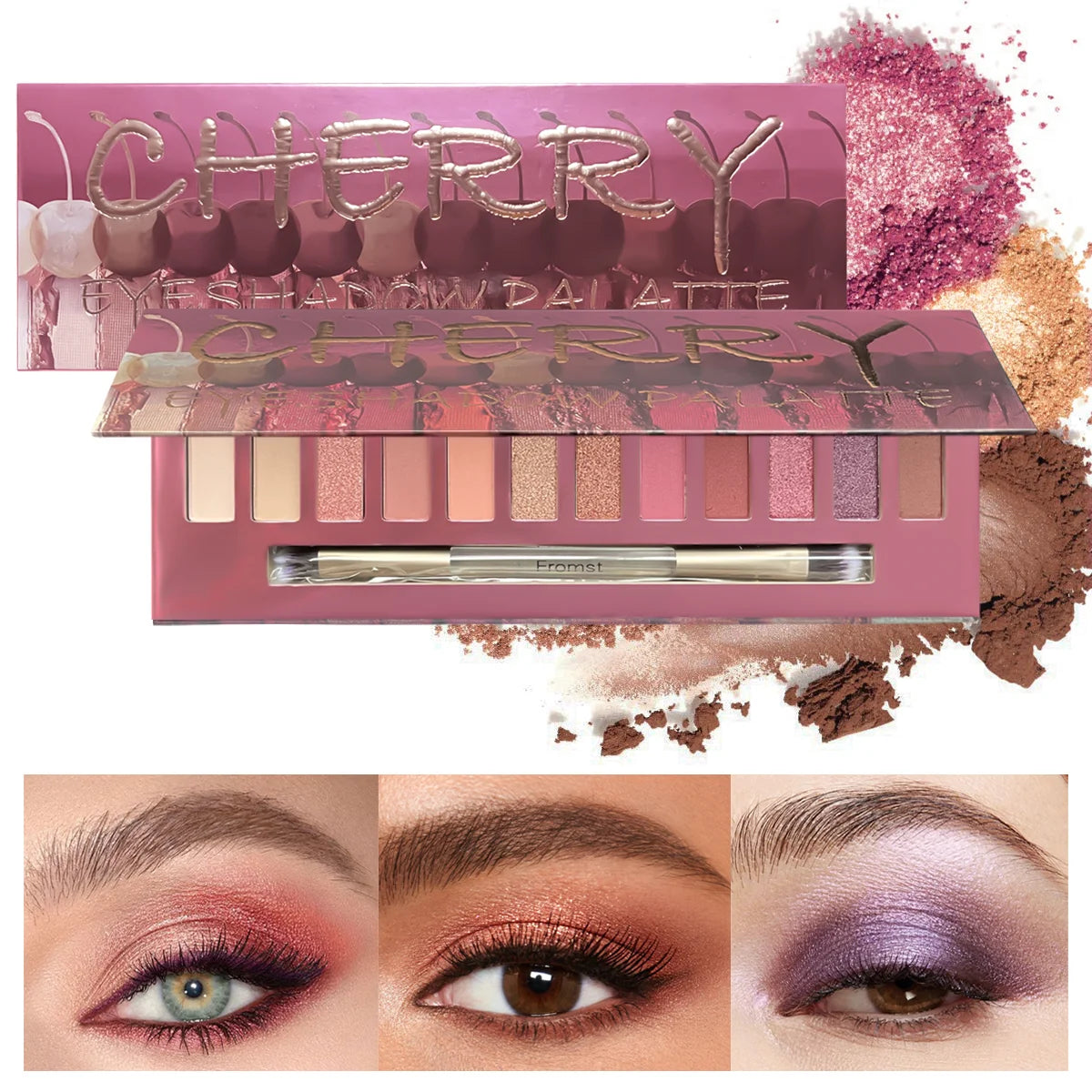 12 Color Matte Eyeshadow Plate Eye Makeup Waterproof Durable Sequins Metal Earth Color Natural Eye Shadow Makeup