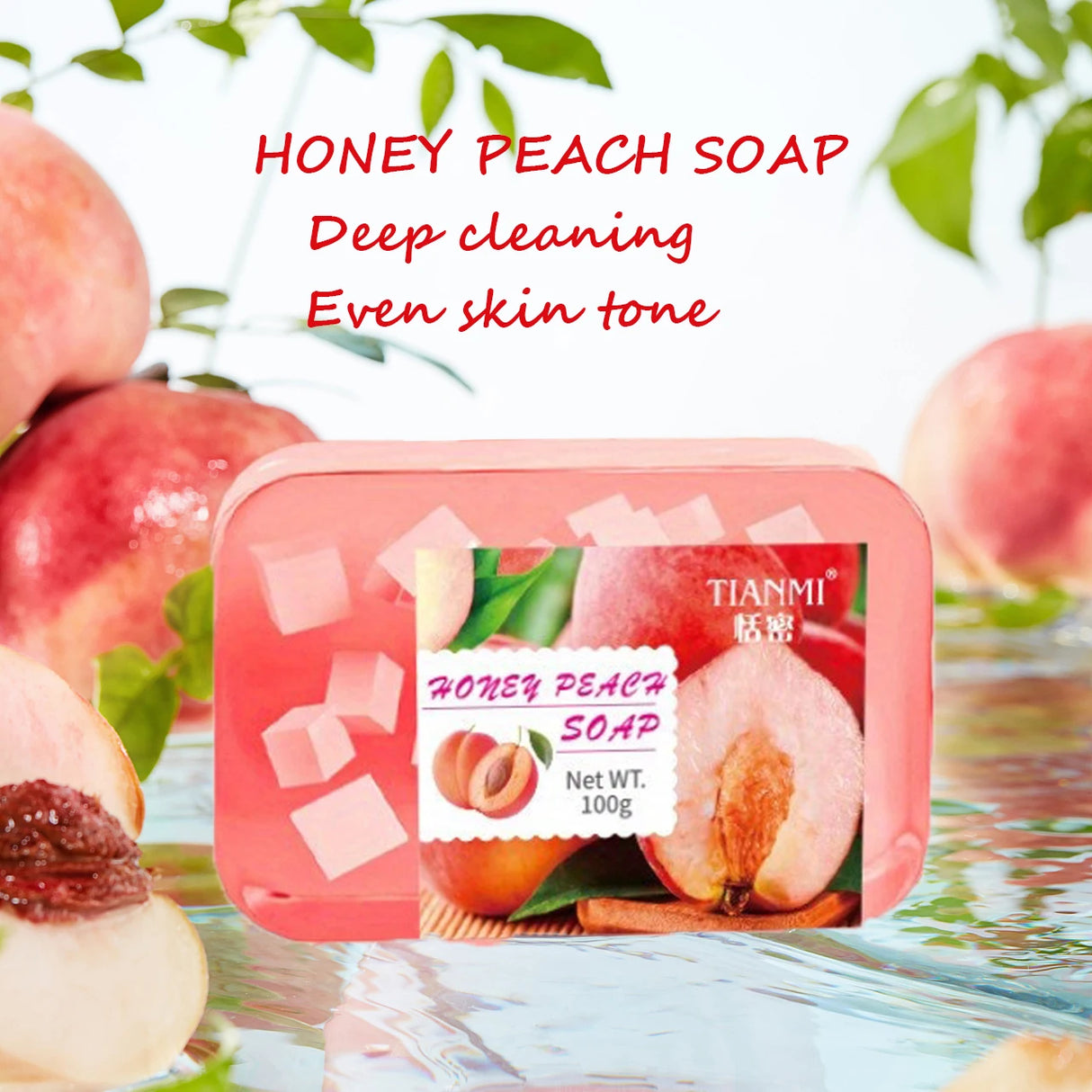Peach Jelly Soap, 3-in-1 Cleansing and Bath Soap, Deeply Cleanses and Baths the Whole Body, Suitable for All Skin Types,
