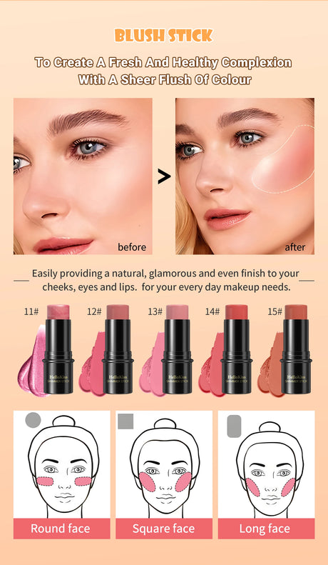 Face Brown Bronzer Contour Stick Face Foundation Makeup Pen Lasting Smooth Contour Shadow Blusher Highlight Concealer Cosmetics
