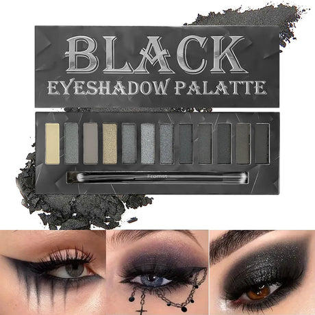 12 Color Matte Eyeshadow Plate Eye Makeup Waterproof Durable Sequins Metal Earth Color Natural Eye Shadow Makeup