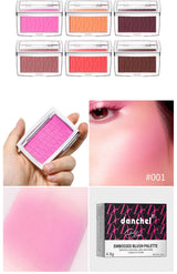 Matte Embossed Blush Palette High Pigmented Pink Coral Cheek Blush Powder With Professional Makeup Brush