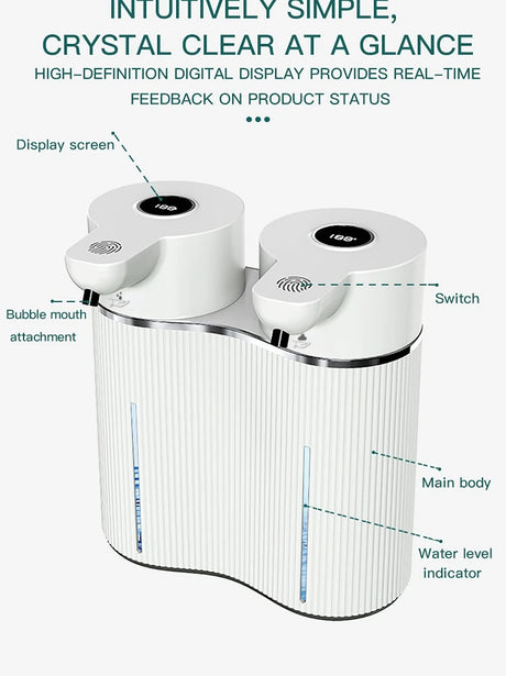 Double-Head Touchless Foam/Gel Infrared Induction Electric Automatic Senor Soap Dispenser Wall-Mounted Hand Washing Pump Machine