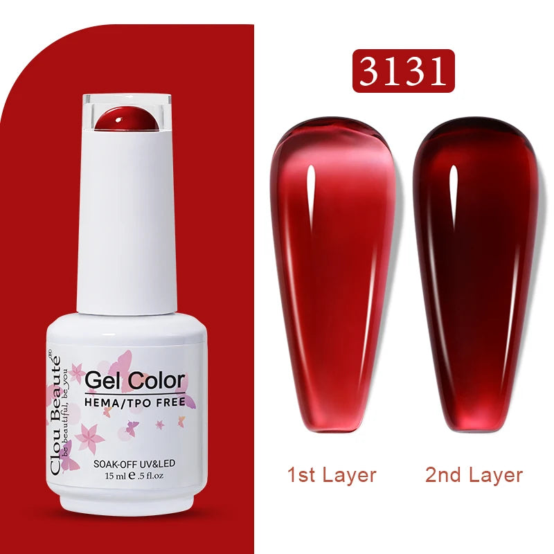 Clou Beaute Jelly Color UV Gel Manicure Summer Pink Nude Gel Nail Rainbow Nail Supplies For Professionals Semi-permanent Varnish