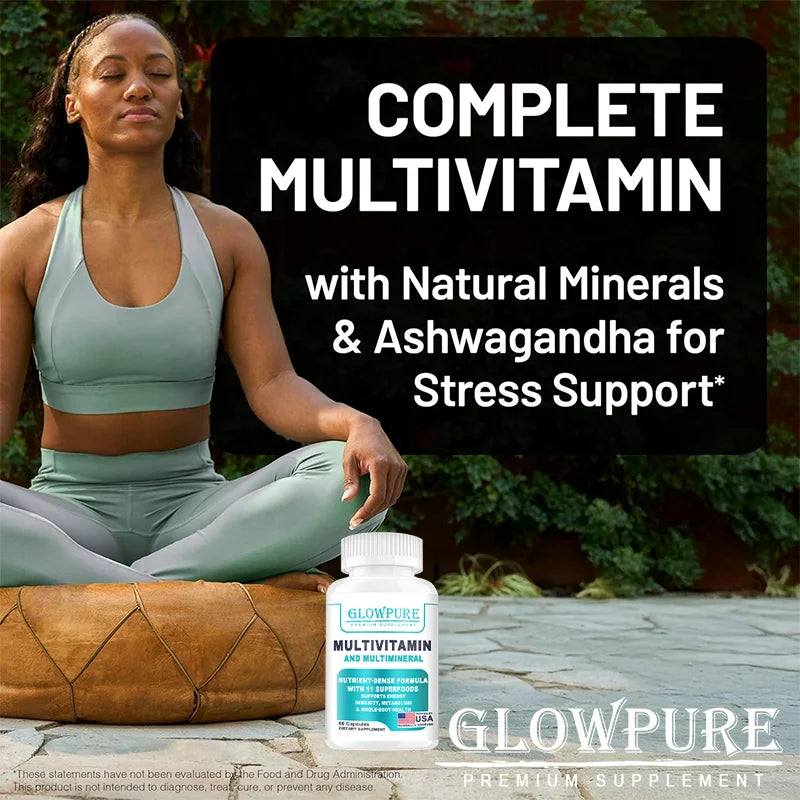 Organic Multivitamin for Women - Whole Food with B-Complex, Vitamin C, D3 & K2 for Immunity, Stress, Hair, Skin & Nails