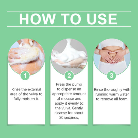 Herbal Women Private Part Care Hygiene Cleansing Mousse PH Balanced Relieve Local Discomfort Remove Odor Daily lasting Protect