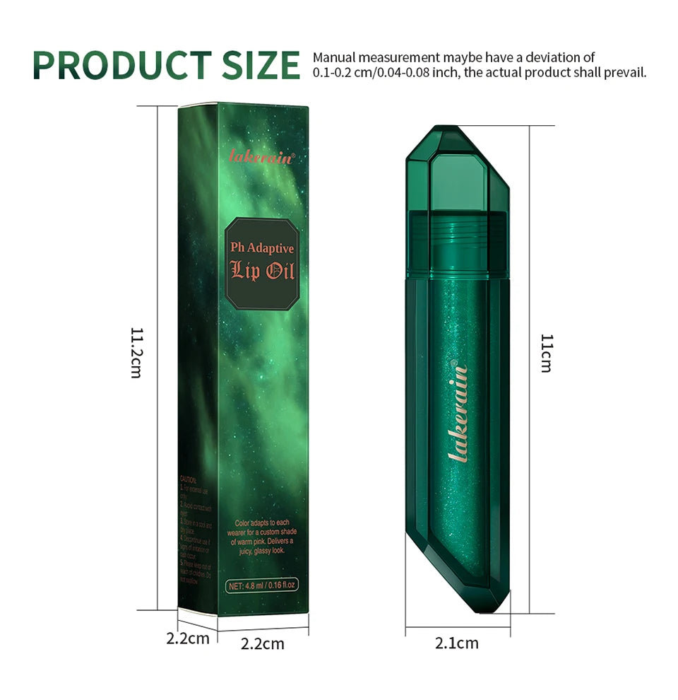 PH Adaptive Color Lip Oil Instant Glass Shine Plumping Finish Iridescent Shine Lip Oil Long-lasting Hydration Smooth Lip Care