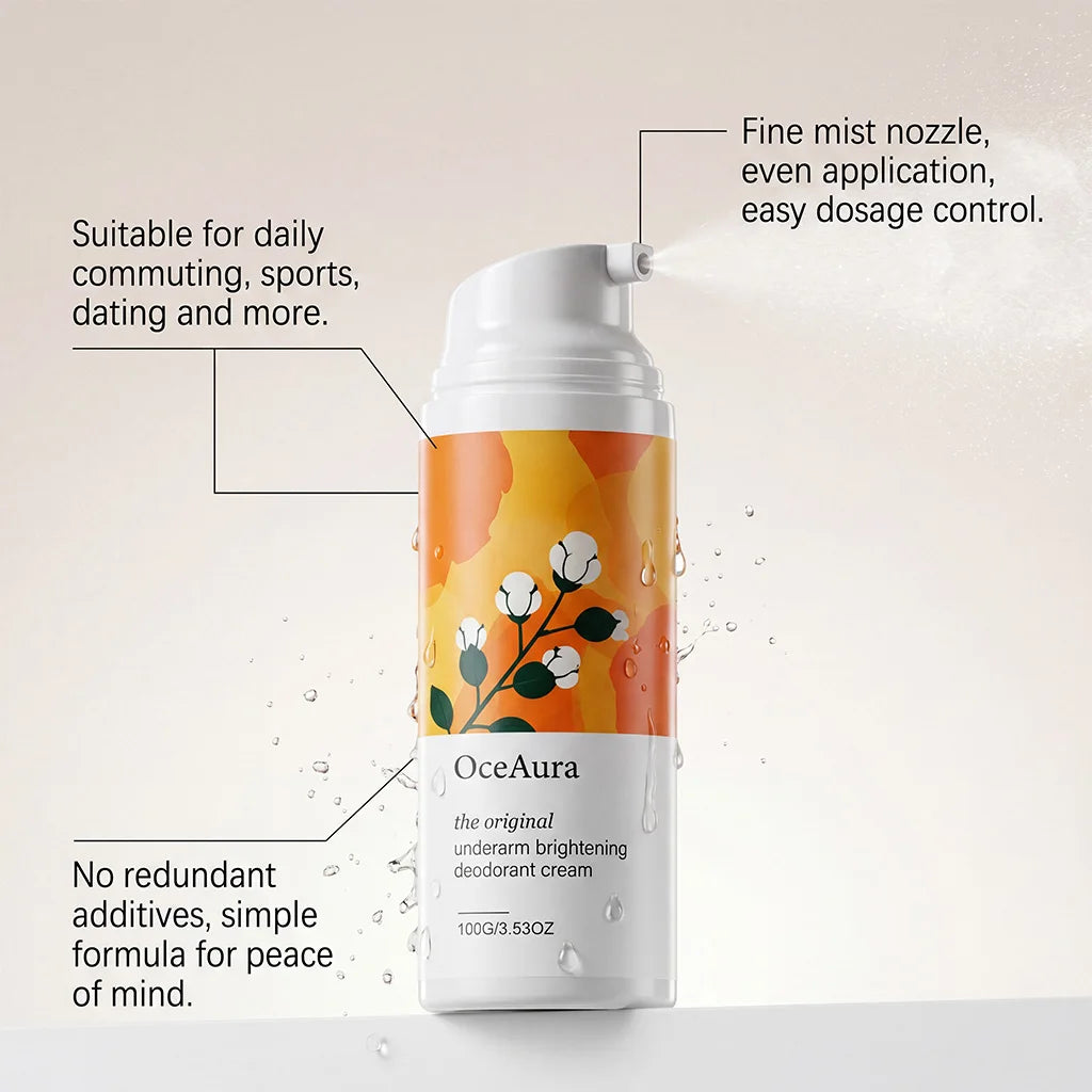 Underarm Brightening Deodorant Cream With Botanical Extracts Lasting Odor Control Even Skin Tone Natural Armpit Lightening Cream