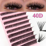 40D Thickness, Mixed Length 8-16mm, D Curl Natural &  Anime Look, Reusable Individual Lash Clusters, Lightweight 3D Mink Effect.