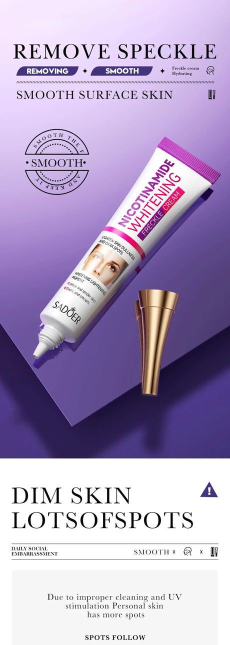 SADOER Nicotinamide Remove Melasma Dark Spot Whiten Freckle Cream Lighten Melanin Brightens Skin Tone Moisturize Face Skin Care