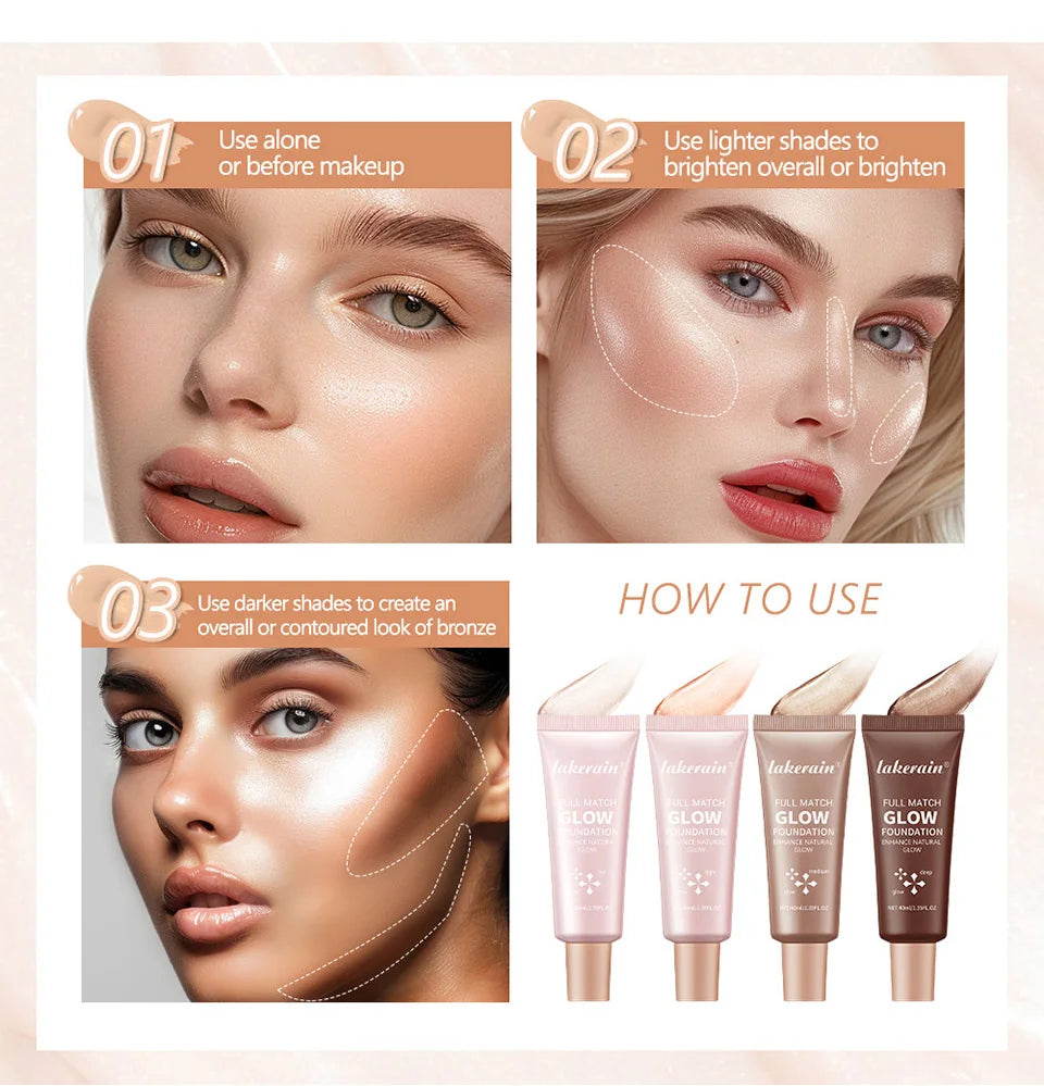 Lumi Glotion Foundation Natural Glow Enhancer Illuminating Highlighter Bronzer Drops Sun Kissed Radiance Makeup Cosmetics