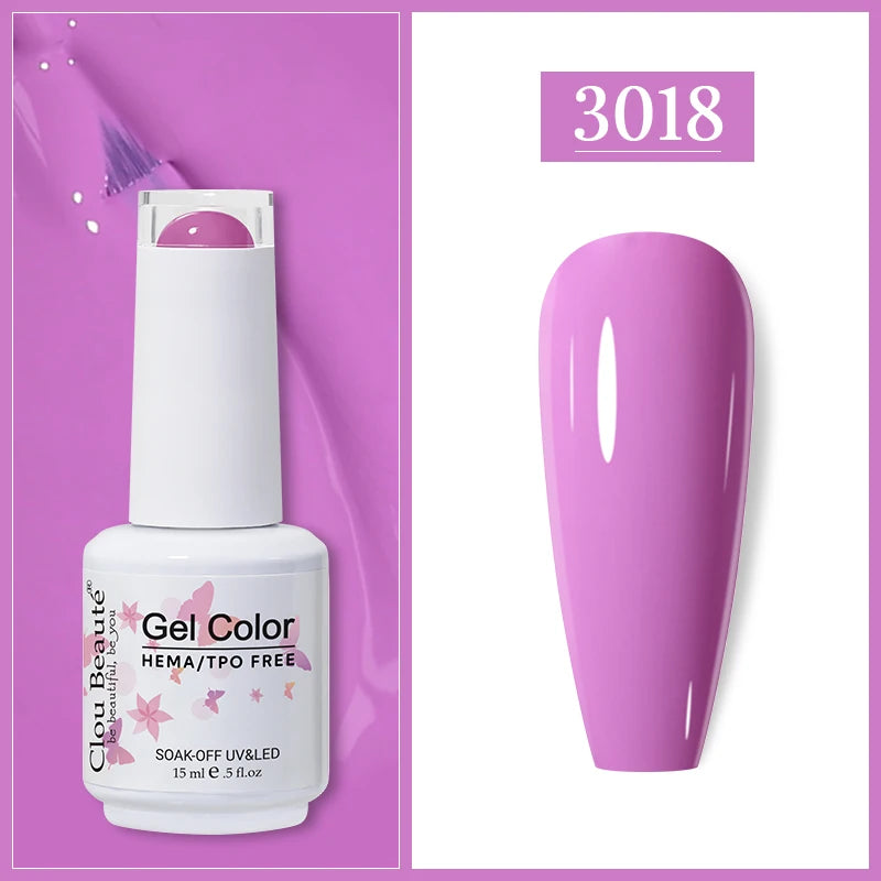 Clou Beaute Gel Nail Polish Neon Brown Royal Blue Red Green Pastal Nude Nail Art Varnishes Gel Lacquer HEMA/TPO FREE UV Gel Nail