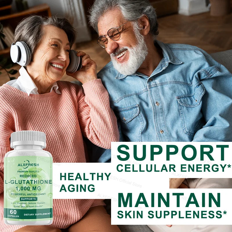 Glutathione Capsules For Skin Whitening Anti-aging Benefits Support Brain Health Boost Energy Relieve Fatigue Enhance Immunity
