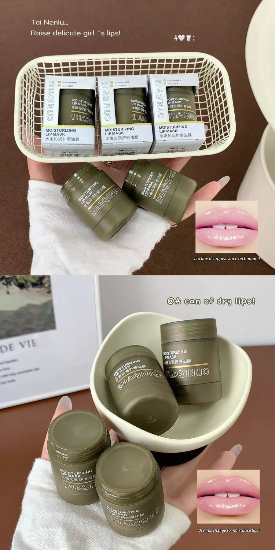 Colorless Moisturizing Lip Mask, SHAQINUO Pre-Makeup Hydration, Daily Lip Care, Reduces Lip Lines, Anti-Cracking Lip Balm