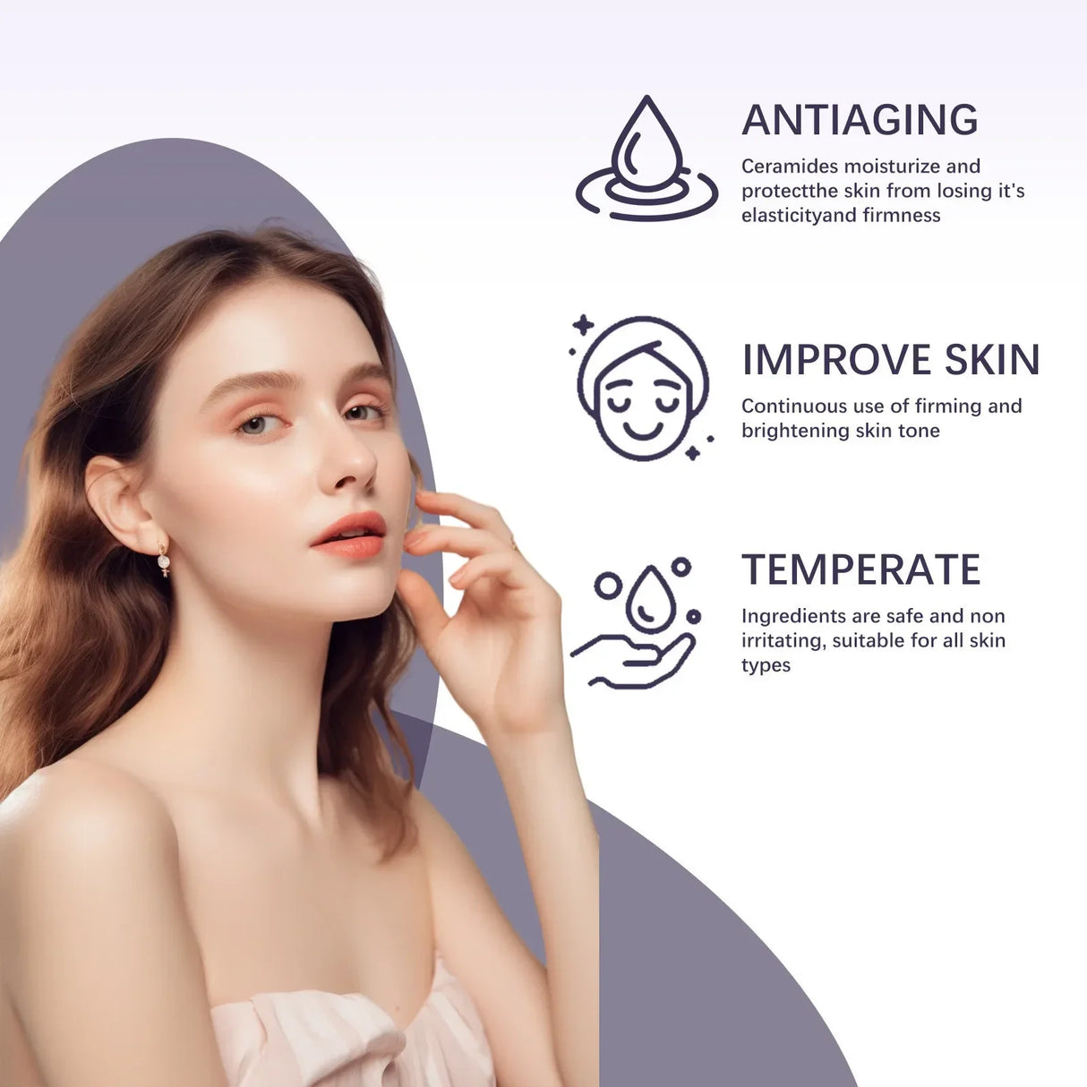 B3 Purple Serum Skin Brightening Dark Spot Reduction Intense Moisturizing Firming Elasticity Boost Multi Action Face Care