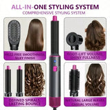 1 Set 5 In 1 Multifunctional Hair Dryer Styling Hot Air Brush Set For Women Girls Home Salon Travel Daily Use Birthday Mother's Day Christmas Holiday Gift Hair Drying Curling Straightening Volumizing Tool Hair Dryer Styling H