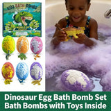 6PCS/SET Dinosaur Egg Adventure Bath Bomb Within Random Dinosaur Toy Moisturize, Stress Relief Cleasing Bathing Ball