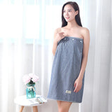 Wearable Cotton Bath Towel for Men and Women, Bath Skirt Wrap with Button, Shower Sauna, Spa Body Robe, Beach Towel, 140x70cm