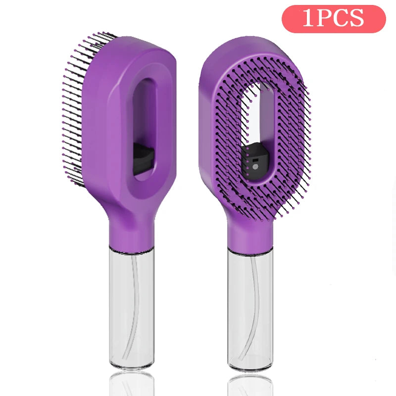 Hairbrush Sprayer Brush 2 in 1 Multi-functional Spray Bottle Comb with Water Spray Detangling Styling Salon Fluffy Modeling Comb