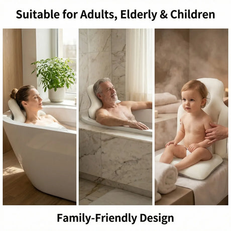 Bath Pillow Comfortable Cushion Spa Bathing Pad Bathtub Cushion Non-Slip Waterproof Neck & Back Relax Bathroom Supply