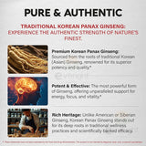 Korean Red Ginseng Capsules- 1500mg Natural High Strength for Men Vitality, Energy, Performance, Focus, Immune Health