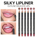 PUDAIER 6 Color Lip Liner, Waterproof Longwear Matte, Transfer-Proof No Smudge, Smooth Glide Lip Contour Pencils