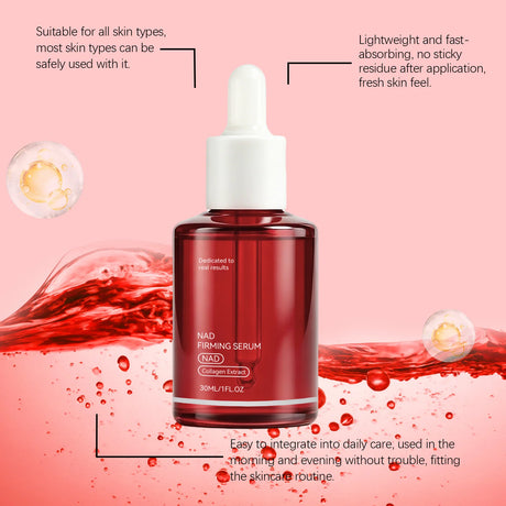 NAD+ Firming Serum Collagen Extract & Peptides Facial Serum Improve Skin Elasticity for Smoother Suitable for All Skin Types30ml