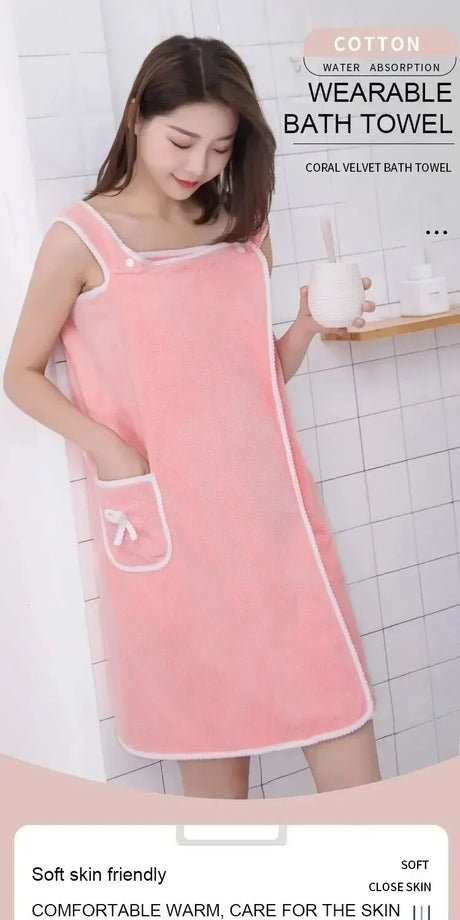 Women's Bath Towel Wearable 140x85cm - Quick Dry Spa&Beach Wrap with Anti-Slip Design for Shower Gym Yoga Fast-drying Convenient