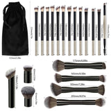 20pcs/set Pro Makeup Brushes Double Ended Foundation Concealers Blush Eye Shadows Brush for Liquid Cream Powder Blending