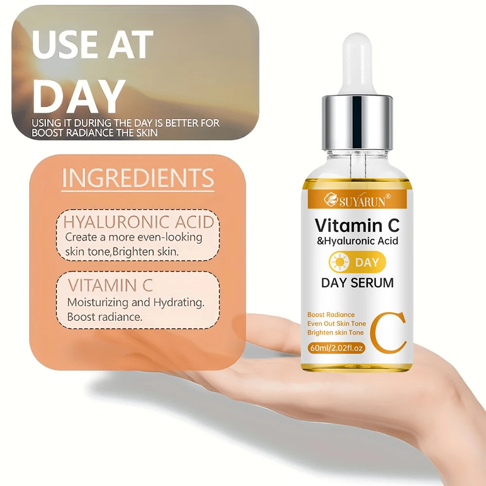 SUYARUN Day Vitamin C Night Retinol Serum - Brightening & Anti-Aging | 2-in-1 Formula for Skin Repair | All Skin Types.