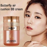 Butterfly Cushion BB Cream,Moisturizing Concealer Makeup Base BB Liquid Foundation,Butterfly Air Cushion Powder Puff CC Cream