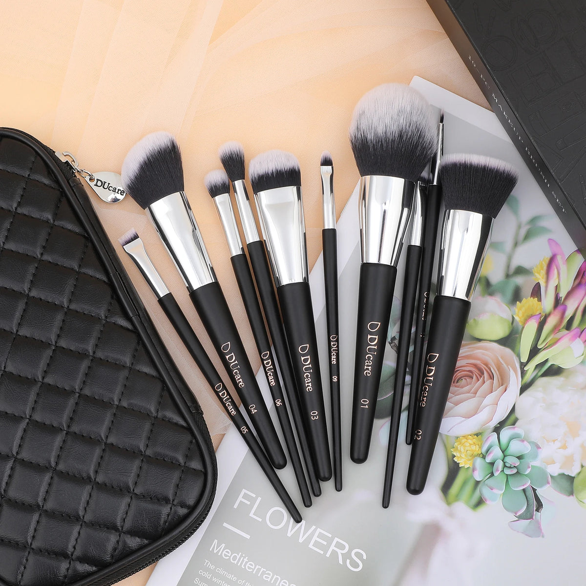 DUcare Black Makeup Brush Professional Makeup Eyeshadow Foundation Powder Soft Synthetic Hair Makeup Brushes Brochas Maquillaje