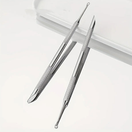 Stainless Steel Multi-Functional Dead Light Beige Remover & Cuticle Pusher Portable Nail Care Tool for Manicure Pedicure