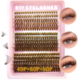 AMSDCN  40P-120Pnaturally 240 clusters  Spikes Brown eyelash clustersfaux cils eyelash extensions Wispy Lashes