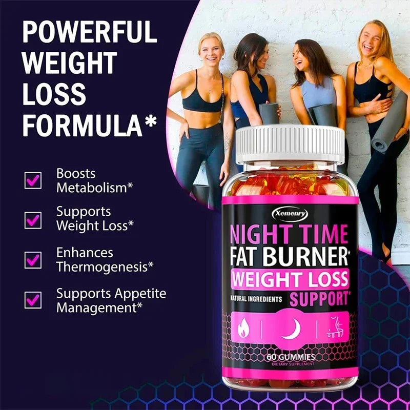 Nighttime Metabolism Gummies - Tone Up Capsules for Bloating & Metabolism, Appetite Suppressant