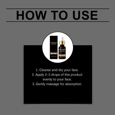 Black Seed Oil Face Serum Moisturizing & Brightening Serum with Coffee Extract Nourishes Softens Skin Daily Glowing Skin Care