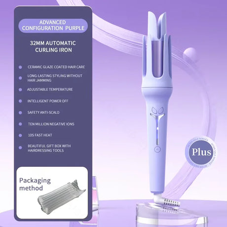 Automatic Curling Iron 32 mm Big Roll Anion  Ceramic Hair Curler 4-Speed Adjustable  Fast Heating Fashion Styling Tools