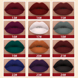 QIBEST Matte Liquid Lipstick Waterproof Long Lasting Velvet Lip Gloss Tint Tube Matte Nude Pigment Red Lipgloss Lips Makeup
