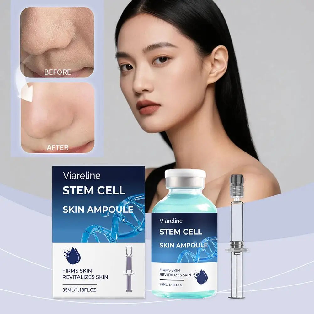 Viareline Stem Cell Skin Ampoule 35ml Firming Essence Reduces Fine Lines Rejuvenates Face Serum