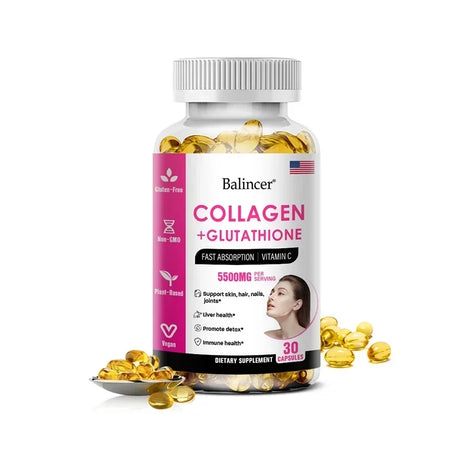Glutathione Collagen Capsules, Antioxidant, Skin Whitening, Deeply Nourish Skin, Hair & Nails, Support Anti-Aging & Joint Health