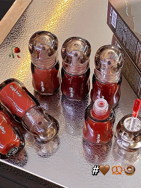 Gege Bear Crystal Lip Balm Moisturizing Lip Gloss Oil Jelly Lipgloss Long Lasting Liquid Lipstick Hydrating Tinted Lip Makeup