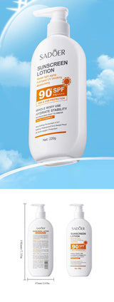 Super 220ml Aloe+Vitamin E Body And Face Sunscreen Lotion SPF 90 PA++++Whole Body Use Protect + Hydrate Moisturizing