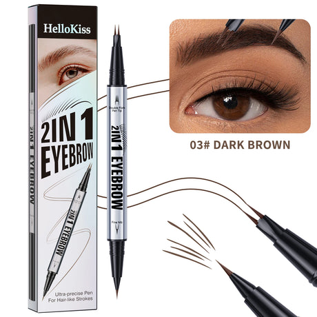 Natural Look Eyebrow Pencil Waterproof Sweat Proof Double Ended 2 in 1 Long Lasting Brow Definition Fill Shape